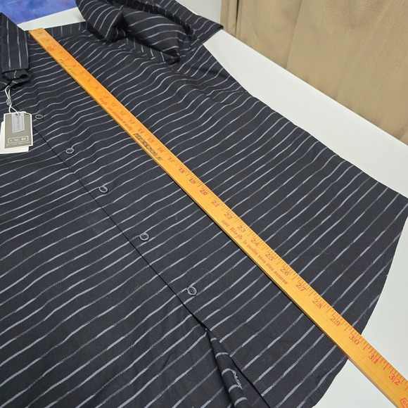 Ike Behar Shirt Mens XL Black Stripe Button Up Long Sleeve Office Staple Classic - Picture 12 of 13